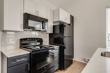 Subway Tile Backsplash at Uptown Square Apartments, Troy, MI